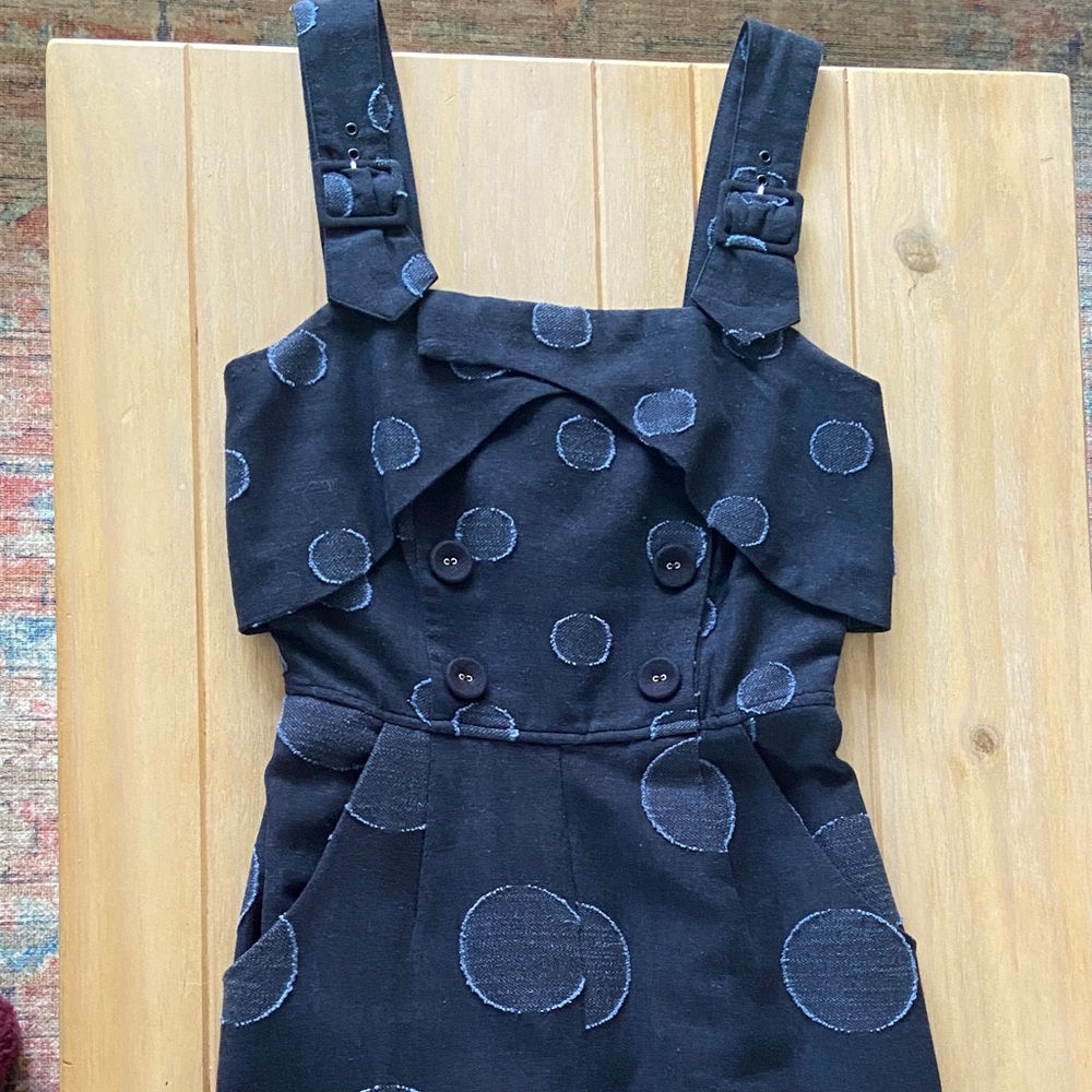 Anthropologie | Eva Franco textured polka dot jumpsuit | xs